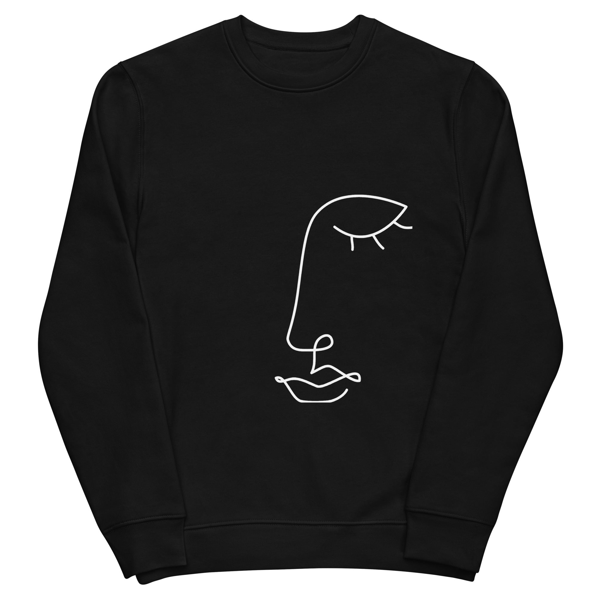 Eco-Friendly Unisex Sweatshirt - Sisi Black Lips and Lashes Design