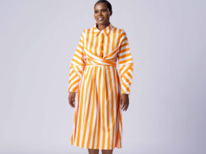 Yellow warp dress resized